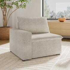 Sofá Modular com Braço Esquedo 105cm Zen Cabecasa Madeiramadeira OFFWHITE
