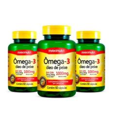 Kit 03 Ômega 3 Óleo De Peixe 60 Capsulas 1000Mg Maxinutri