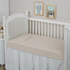 Lençol Berço Infantil Avulso com Elástico e Fronha 200 Fios 100% Algod