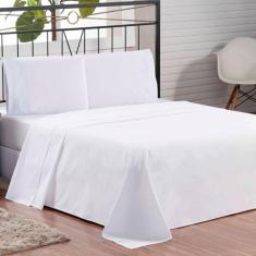 Jogo de Lençol Casal 4 peças  200 Fios Percal Hotel Pousada - Lonhnhof