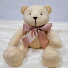 Urso articulado pelúcia bege  g.34cm nichos decoração quarto bebê - XÚ