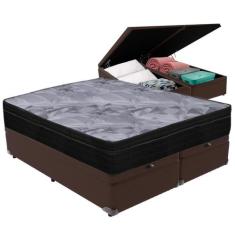 Cama Box Baú e Colchão Airtech Pampa Molas ensacadas Queen Ortobom,  M