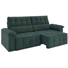 Sofá Retrátil e Reclinável 3 Lugares 2,20m Veludo Santorini Cinza Luizzi