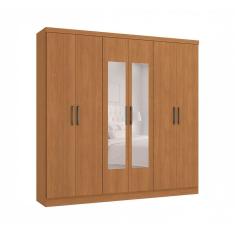Guarda-Roupa Casal com Espelho Vernantes 6 PT 3 GV Canela