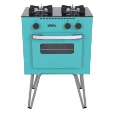 Fogão Portátil Venax Mini Cook 2 Bocas a Gás Verde