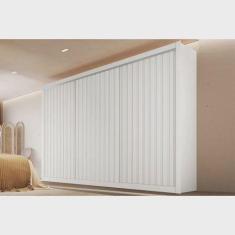 Guarda Roupa Casal Ripado 3 Portas 6 Gavetas - York-Branco - Móveis Eu