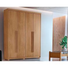 Guarda Roupa 4 Portas Hawaii E 2 Gavetas C- Pés Naturale - Rufato
