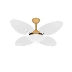 Ventilador Teto Dourado 4 Pás Trevo Branco Sala Ventax 110V