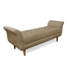 Recamier Olinda Suede 160 cm Pés Chanfrado Castanhos - D'Rossi - DRoss