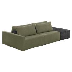 Sofá Ilha 2 Lugares Living 272cm Modulado Sala Lary Bouclê/PU Pto K01 