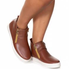 Botinha hiate alice monteiro sneaker de couro legítimo alta qualidade 