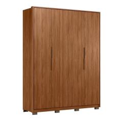 Guarda Roupa Casal Attore 4 Portas Nogueira Com Pés - Demartêz Nogueira