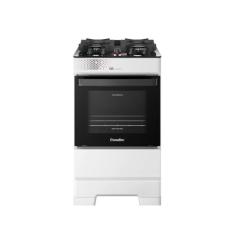 Fogão Esmaltec 4 Bocas Ideal Top Glass Mesa de Vidro Forno 50 Litros Branco T4VAB Bivolt