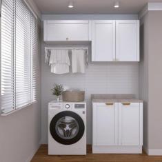 Lavanderia Modulada 3 Peças 2 Armários Aéreos 1 Balcão 2 Portas CabeCa