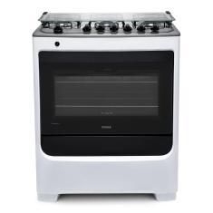 Fogão Consul 6 Bocas Branco Com Botões Removíveis E Vidro Interno Vedado - Cfs6nab Bivolt