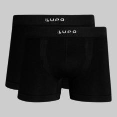 Kit 2 Cuecas Boxer Lupo Micromodal Sem Costura 00661LU, Preto, M