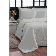 Jogo de Cama 6 Peças Edredom Casal Queen Com Jogo de Lençol (Off White)