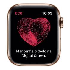 Apple Watch Series 5 (Cellular + GPS, 44 mm) - Caixa de Aço Inoxidável Dourado - Pulseira Dourada Estilo Milanês	