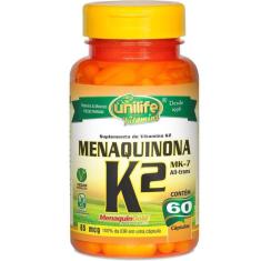 Kit Com 5 Vitamina K2 Menaquinona Mk7 60 Cápsulas Unilife