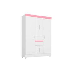 Guarda Roupa 6 Portas E 2 Gavetas Ecom Ii Branco-Rosa - Demóbile