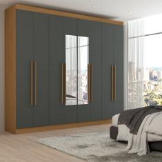 Guarda-Roupa Ele e Ela 8 Portas 8 Prateleiras com Espelho - Panorama Móveis