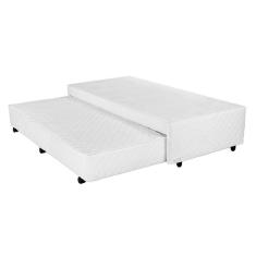 Bicama Box Solteiro Viúva Mega Branco com Auxiliar em Molas Superlastic - 120x203