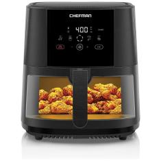 Fritadeira Elétrica AirFryer 8L com Painel Digital e Temperatura Ajustável, 110v, CHEFMAN RJ38 SQPF 8TW, Preto