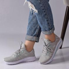 Tênis De Caminhada Academia Runway Training Feminino, Cinza, Verde águ