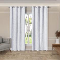 Cortina Blackout PVC com Renda 2,80 m x 2,30 m - Branco - EDDI Casa