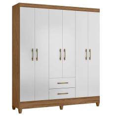 Guarda Roupa Casal Panamá 6 Portas Naturale Branco - Moval