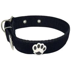Coleira De Camurça Aplique 25Mm Cachorro Nicapet Preta Nº 5