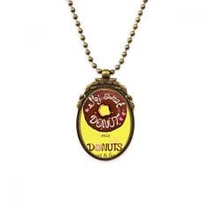 DIYthinker Colar vintage com pingente de contas e pingente de chocolate rosquinha sobremesa doce