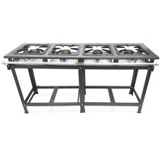Fogão Industrial 4 Bocas em Linha 30x30 Alta Pressão P7 MetalFour