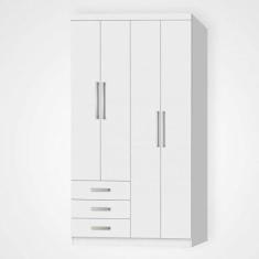 Guarda Roupa Modulado 4 Portas e 3 Gavetas Cancun J&a Móveis Branco
