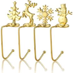 Suportes de meia para manto antiderrapante design vintage gancho de metal de natal cabide de mesa clipe de lareira para enfeites guirlanda guirlanda presentes decoração de festa 5 pacotes/624 (Size :