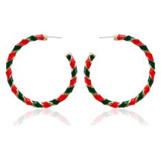 Brincos de argola de Natal para mulheres zircão feriado enfeite de natal brincos pingente joias de Natal presente para meninas, Zinco, Zircônia cúbica