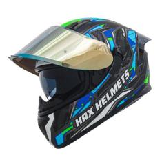 Capacete de motocicleta HAX OBSIDIAN Full Face Dupla Visor Adulto