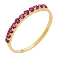 Meia Aliança de Ouro 18k com Rubi Natural - Meu Anel, 13