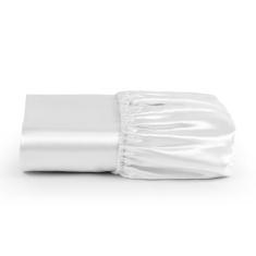 Lençol Avulso Com Elástico Casal Padrão Cetim Seda Branco