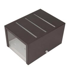 Arandela 2 Focos Com 3 Frisos Externa Parede Muro Marrom