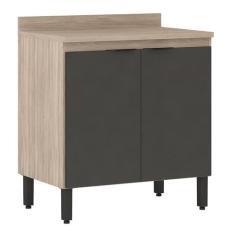 Balcão de Cozinha Firenze 2 Portas 80 cm Avena Grafito - Demóbile - De
