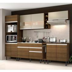 Cozinha Completa Madesa Vicenza com Armário e Balcão (Sem Tampo e Pia)