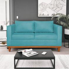 Sofá 2 E 3 Lugares Europa 180cm Suede - Doce Sonho Móveis Azul Turquesa