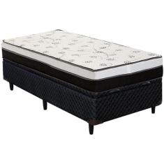 Cama Box Solteiro com Baú (Box + Colchão) Plumatex - de Mola Ensacada 