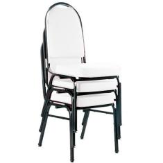 03 Cadeiras para Hotel e Auditório Linha Hotel Branco