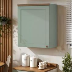 Armário Aéreo para Cozinha 1 Porta Provençal Iluminata Verde/Mint - Ge