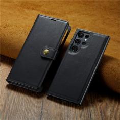 Carteira magnética de couro 2 em 1 capa de telefone para Samsung S23 S22 S21 S20 S10 Note20 10 Plus Ultra FE Capa flip destacável, preta, para Note10