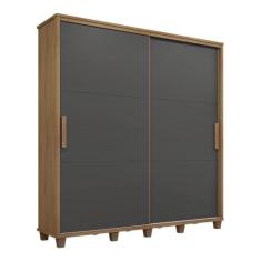 Guarda Roupa com Portas de Correr Treviso Cinamomo Grafite - Mais de C