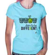 Baby Look Dare to be different - Foca na Moda, Azul bebê, GG