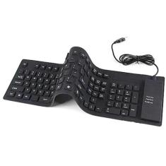 Teclado Flexível De Silicone Usb Dobrável Notebook Pc Tablet - DOMUS